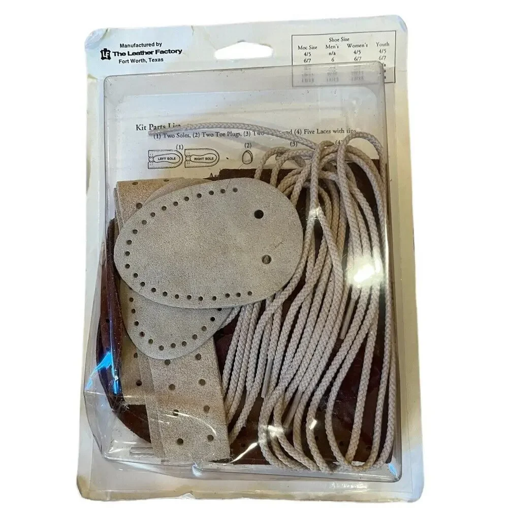 Native Heritage Moccasin Kit Soft Sueded Cowhide Youth Size 11/12 USA New